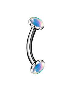 1pc Gradient Colorful Stainless Steel Tragus Earring, Suitable For Daily Wear