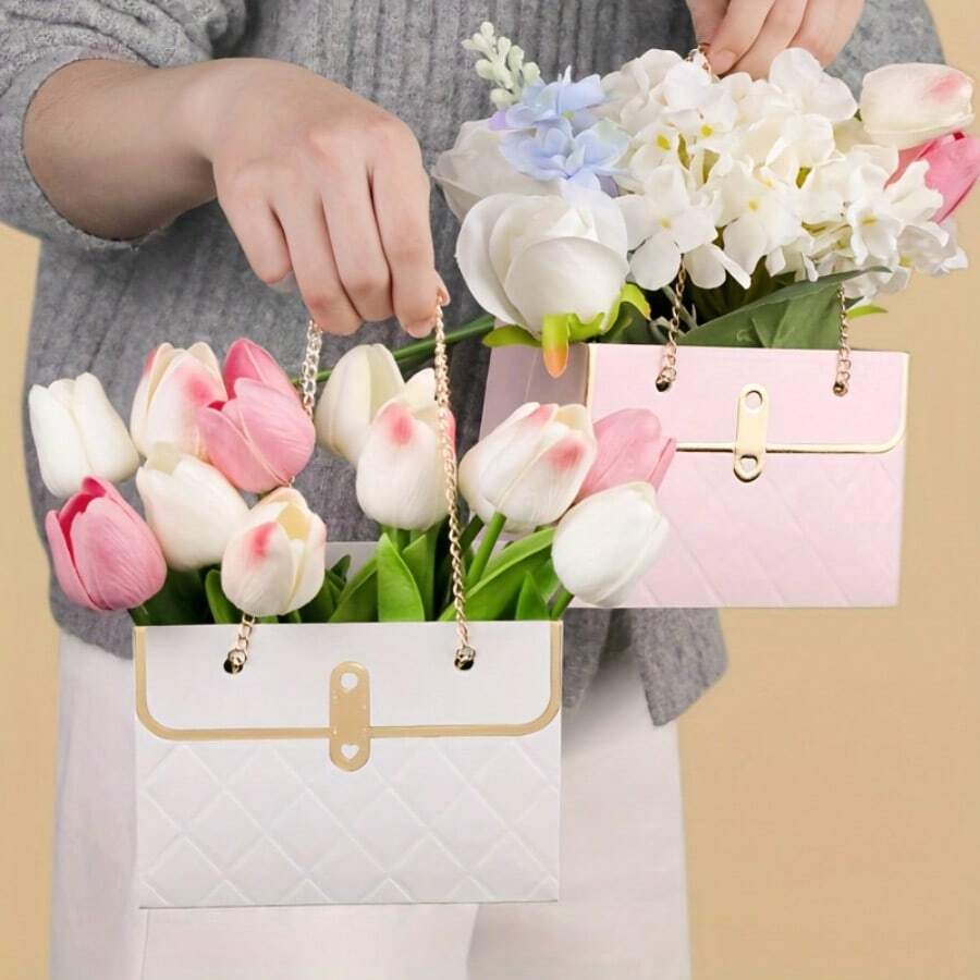 8 件装、鲜花包装盒、格子花束礼盒、花店 DIY 花盒、小型企业用品、婚礼生日派对礼盒、派对礼品、生日装饰、派对礼品装饰、婚礼装饰、派对用品