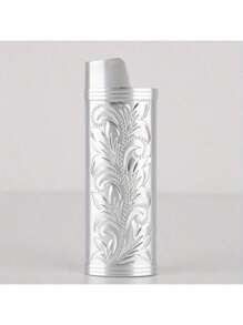 1 件复古繁荣之花金属打火机盒，适合 BIC J6 全尺寸打火机 - 时尚耐用的打火机支架