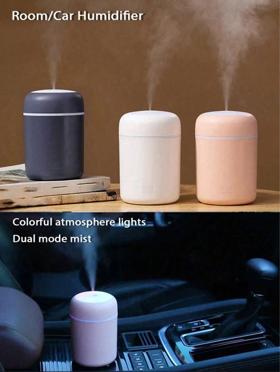1 新款彩色雾化加湿器 USB 电源 车载加湿器 7 色氛围灯 2 种模式 间歇雾化 芳香疗法 适合汽车/家庭/办公室使用 女性最佳礼物 母亲节礼物 - 彩色 - 查看 1