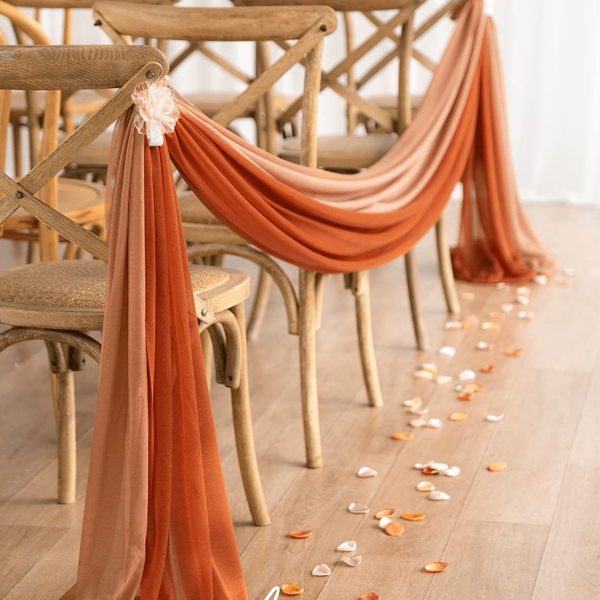 1 pieza Romántico unicolor Tul Gasa Decoración de Chal de Silla, Adecuado para Interior/Exterior Evento, Ceremonia de Boda Entrada Decoración, Festival y Ocasiones Múltiples