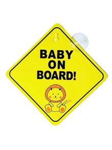 1pc-Baby On Board Sticker For Cars , Baby On Board Warning Signs With Suction Cups , Durable And Strong Without Residue - Multicolor - View 12