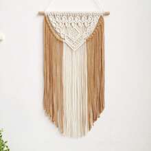 1pc Bohemian Style Butterfly Lace Macrame Wall Hanging, Handwoven Tassel Leaf Swaying Wall Tapestry Decoration - Multicolor - View 13