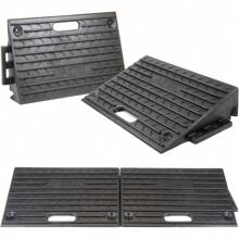 Rubber Kerb Ramps 4 Inch | Set Of 4 | Heavy Duty Mobility Threshold Ramps For Wheelchairs, Cars Vehicles, Caravan, Scooter Wheels, Skateboard, Motorcycle, Disabled Chair & Dog - Black - View 5