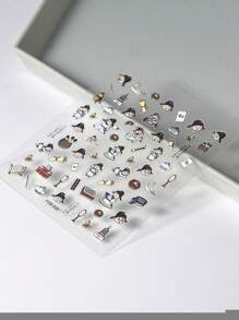 1 Sheet Tang Dynasty Poets 5D Nail Art Stickers Adhesive Sliders DIY Nails Polish Manicure Sticker Decals