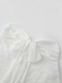 Women Tube Tops Lace Flower Twist Knot Front Strapless Tops Summer Fashion Backless Bandeau Shirts Streetwear - White - View 8