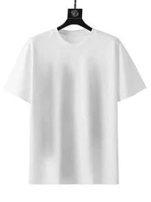 Men's "Never Give Up" Pattern T-Shirt - Cotton, Soft And Comfortable, Red Bold Black Letter Print, Casual Summer Outdoor T-Shirt, Perfect Gift For Men, Machine Washable - 白色 - 查看 2