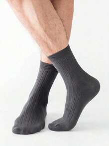 5 pares de meias de tênis masculinas de Lycra de alta elasticidade, respiráveis e resistentes a odores, de mistura aleatória, até a panturrilha, adequadas para uso diário, outono