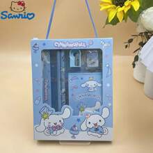 Sanrio Set de 5 piezas/3 piezas de artículos de papelería y regalo con diseños de dibujos animados lindos de Sanrio - Incluye cuaderno, lápiz, regla, sacapuntas y borrador, con Kuromi, Melody, Cinnamoroll. Regalo perfecto para cumpleaños, Navidad o vuelta al colegio (Set de 5/3/1, color y estilo enviados al azar)