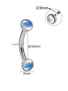 1pc Gradient Colorful Stainless Steel Tragus Earring, Suitable For Daily Wear