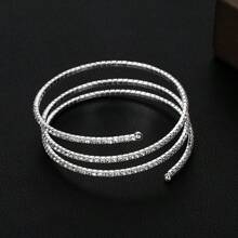 1pc Fashionable Luxurious Rhinestone Design Arm Chain Bracelet, Suitable For Women Everyday And Party Wear