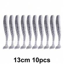 QXO 10pcs/Lot 13cm 10cm 7cm Soft Worm Lures Silicone Swimbait Bait Sea Fish Pva Wobblers Goods For Fishing Artificial Tackle