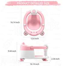 Baby Bath Seat For Babies 6 Months & Up, Toddler Bath Seats For Babies Sitting Up, Non-Slip Infant Bath Tub Chair With 4 Suction Cups & Soft Cushion For Shower, Compact Toddler Bathtub Seat - Pink - View 8