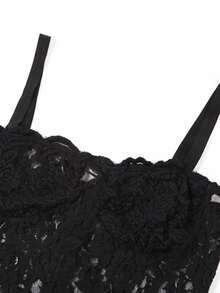 ZIAI Women's Fashion Off-Shoulder Lace Bodycon Dress, Sexy & See-Through - Black - View 7