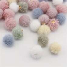 20/50/100pcs Multi-Color Faux Rabbit Fur Pom Pom Pendant, 1.8cm Fluffy Ball, 18 Colors, Winter Series Accessories, Suitable For DIY Christmas Crafts, Earrings, Hair Accessories, Keychains