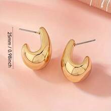 1/4pcs Retro Elegant Resin C-Shaped Stud Earrings With Stainless Steel Earring Pins, Jewelry For Daily Wear And Gifts, Suitable For Valentine's Day, Accessory For All Seasons