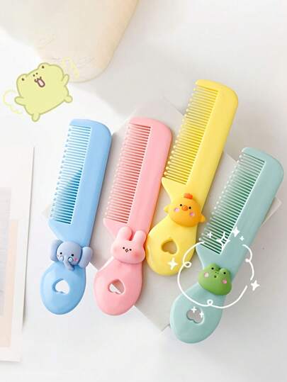 4pcs/1pc 儿童卡通糖果色卡通动物迷你梳子，便携便捷的糖果色小梳子，适合儿童理发和护理，是送给孩子礼物的理想选择