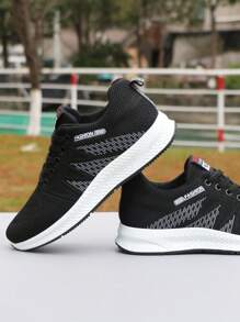 2025 New Men's Breathable Mesh Sneakers, Lightweight Non-Slip Running Shoes, Odor-Resistant Sport Shoes, Casual Traveling Trainers, Fashionable Durable Soft-Sole Footwear - Black - View 7