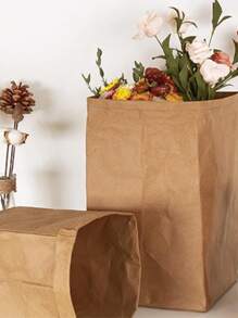 复古牛皮纸袋，耐用棕色纸袋，用于搬家储物袋，派对礼品包装，野餐露营，面包店咖啡店