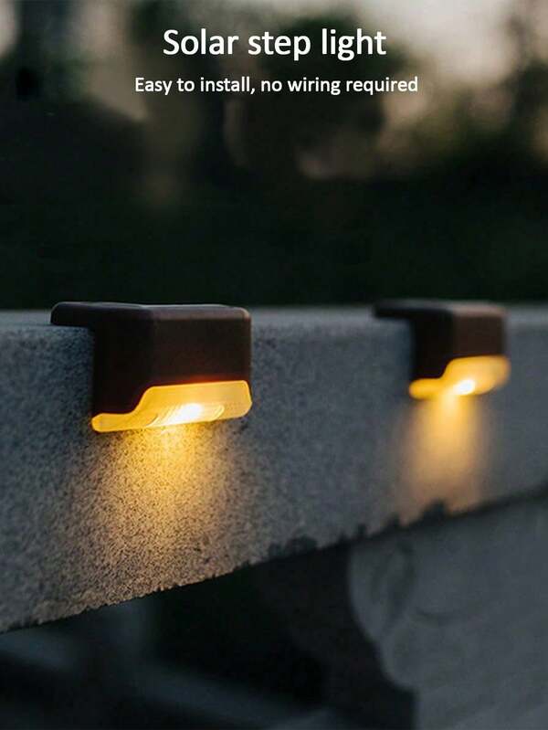 Set da 4/8/12/16 pezzi di luci a energia solare per gradini, luci per terrazze, recinzioni, illuminazione decorativa, senza necessità di ricarica, accensione/spegnimento automatico con sensore di movimento, adatte per giardino, cortile anteriore, cortile posteriore, recinzione, muro, scale