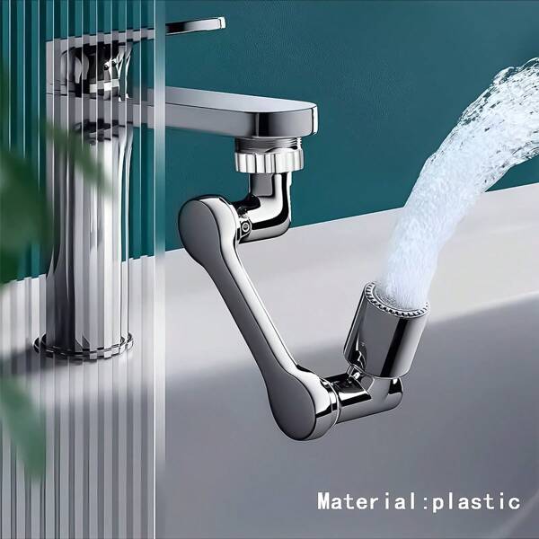 1 Stück universaler 1080° schwenkbarer Wasserhahn Perlator, Dual-Modus Küchen- und Badezimmer Armatur Sprühkopf Aufsatz, spritzwassergeschützte Kunststoff Wasserhahn Verlängerung, keine Stromversorgung erforderlich, Schule, Heim & Büro Zubehör