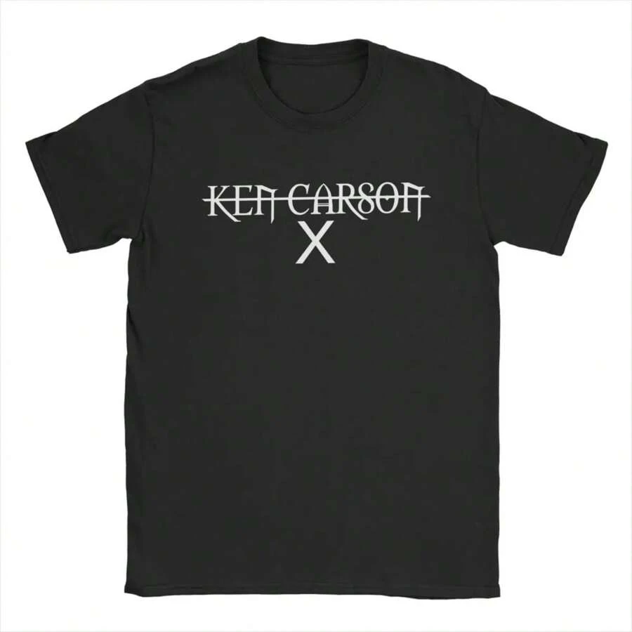 Ken Carson Merch X T Shirts For Men Pure Cotton Novelty T-Shirt Round Neck Tee Shirt Short Sleeve Tops Birthday Present - 黑色 - 查看 1