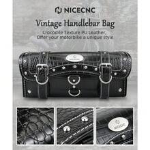 Motorcycle Fork Tool Bag Leather Saddle Bag Handlebar For Harley Dyna Sportster - 1 - View 5