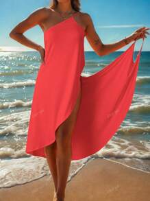 Casual Beach Vacation Pareo Slip Dress, Sexy Wrap Dress For Women, Summer New Style