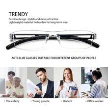 超轻一体式老花镜，透明镜片，防眼疲劳，男女通用设计 - 白色 - 查看 12