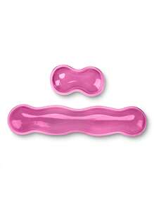 1 Set Crystal Clear Wave Shape Wrist Rest Pad For Mouse Pad, Keyboard Palm Rest, Wrist Support Cushion - Cool & Comfortable