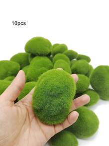 10 个/1 个人造苔藓球，郁郁葱葱的绿色人造苔藓球，树脂微绿草微景观，非常适合 DIY 童话花园、水族馆和户外装饰，花园、婚礼、派对等的室内外装饰，适合所有季节，送给我母亲的礼物，假植物 - 彩色 - 查看 4