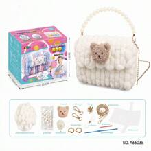 Bolsa DIY, Bolsa de Material Artesanal Infantil, Presente de Aniversário para Meninas - Padrão de Urso Cartoon - Bolsa de Ombro Artesanal DIY - Brinquedos de Desenvolvimento