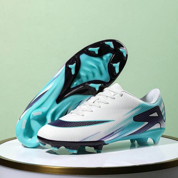 Zapatos de fútbol livianos y transpirables con amortiguación, con clavos largos, antideslizantes y resistentes al desgaste, tacos deportivos de moda para entrenamiento en exteriores para estudiantes y profesionales
