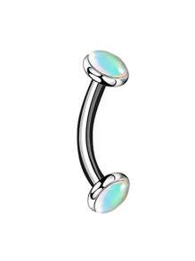 1pc Gradient Colorful Stainless Steel Tragus Earring, Suitable For Daily Wear