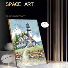 SNA 2025 New Style Seaside Lighthouse Series Patterns Cross Stitch Kit DIY Hand Needlework 11CT Canvas Home Decoration Embroidery Craft Gift - Need to Embroider By Yourself, No Frame Included - View 3