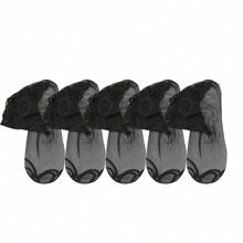 New Summer Short Socks Women Mesh Lace Transparent Lolita Style Invisible Thin Non-Slip Short Ankle Black Low Cut Boat Socks - Multicolor - View 11