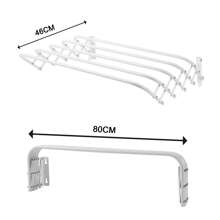 Tendedero Extensible Pared - Tendedero Plegable de Pared de Interior o Exterior de Acero blanco - Tendedro con barras - 5 barras - Ver 8