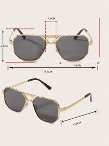 Augonstern 1 件装男士大框复古时尚眼镜，适合度假 - 彩色 - 查看 10