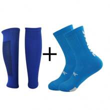 2pcs/Set Professional Anti-Slip Soccer/Football Long Socks With Double-Layer Shin Guards - Multicolor - View 5