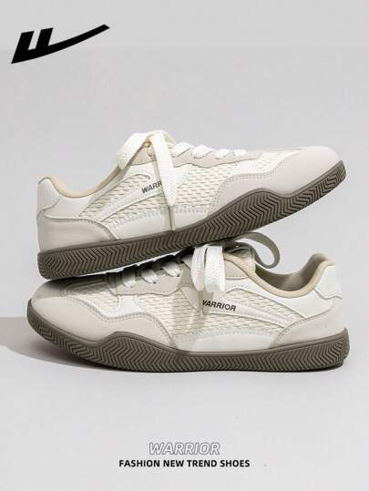  WARRIOR 女士系带设计运动鞋，户外低帮休闲鞋，夏季透气滑板鞋，轻便，舒适，时尚帆布运动鞋，街头风格