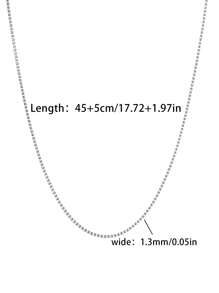 1pc 45+5cm Women Stainless Steel Elegant Gold Color Box Chain Necklace For Daily Wear Women - Necklace - View 7
