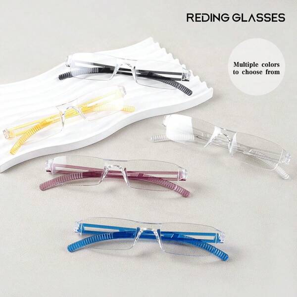 Óculos de leitura ultraleves de uma peça, lentes transparentes, antifadiga ocular, design unissex