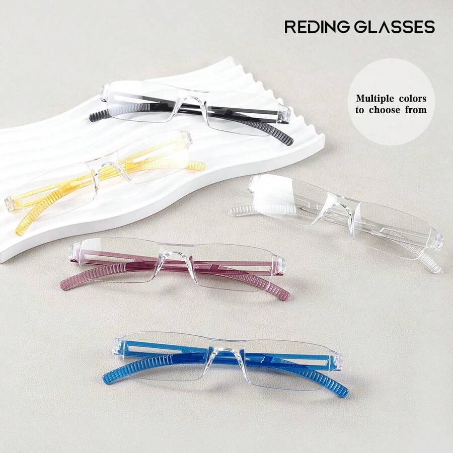 超轻一体式老花镜，透明镜片，防眼疲劳，男女通用设计