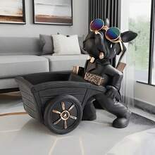 1pc French Bulldog With Barrow Dog Statue, Live Room Decor, Resin Sculpture Table Decoration Ornament, Decor Dog Figurine, Cute Ornament, Home Living Room Bar Cafe Decor Ornament