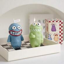 1 件地球怪物蜡烛散装搞笑丑可爱香味生日礼物纪念品卡通设计香薰蜡烛，新年家居装饰蜡烛