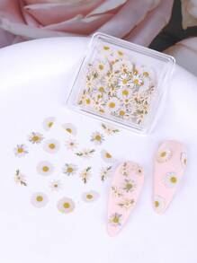 1盒3D可爱花朵春季美甲装饰Y2K蜜蜂雏菊玫瑰樱花花瓣混合设计木浆美甲饰品亮片DIY美甲装饰沙龙美甲用品 - 彩色 - 查看 21