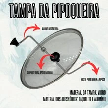 Popcorn Pan Aluminum Popcorn Maker No. 20 With Glass Lid 4 Liters - Blue - View 8