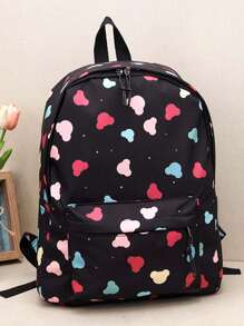 Stylish Student Girl Floral Print Backpack, Summer - Multicolor - View 9