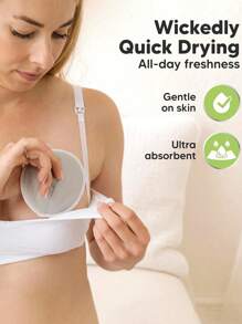 1/2pairs Three-Layer Bamboo Fiber Anti-Breast Pads Breathable Washable Nursing Bra Waterproof Breast Pads Round Pads - Multicolor - View 1