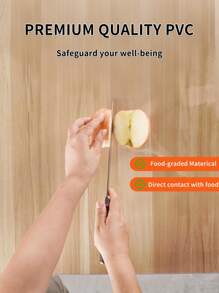 1pc Rectangular PVC Transparent Tabletop Protector Mat, Washable Anti-Slip Heat Insulation Desk Pad, Suitable For Home, Dining Table, Wedding, Holiday Party Decoration - Transparent - View 6